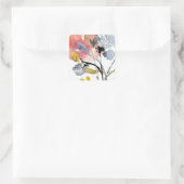 Vloerbedekking - Waterverf Pastel Flowers Vierkante Sticker (Tas)
