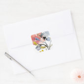 Vloerbedekking - Waterverf Pastel Flowers Vierkante Sticker (Envelop)