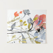 Vloerbedekking - Waterverf Pastel Flowers Wandkleed (Voorkant (horizontaal))