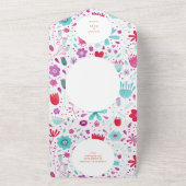 VloerbeemdWaterverf Blauwgroen All In One Uitnodiging (Buitenkant)