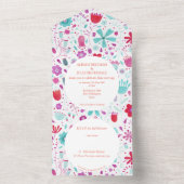 VloerbeemdWaterverf Blauwgroen All In One Uitnodiging (Binnen)