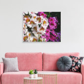 Vloerbeugels Witte roze en Paarse vlinder Canvas Afdruk (Insitu (Woonkamer))