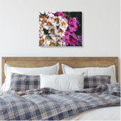 Vloerbeugels Witte roze en Paarse vlinder Canvas Afdruk (Insitu (Slaapkamer))