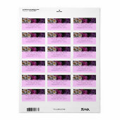 Vloerbeugels Witte roze en Paarse vlinder Etiket (Full Sheet)