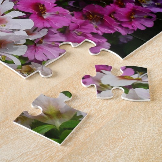 Vloerbeugels Witte roze en Paarse vlinder Legpuzzel (Zijkant)