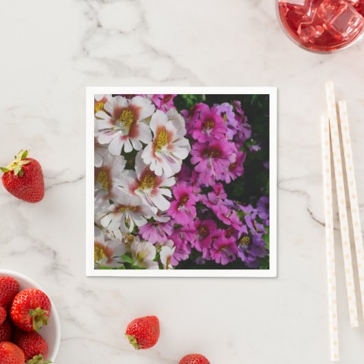 Vloerbeugels Witte roze en Paarse vlinder Servet (Insitu)