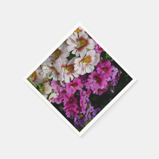 Vloerbeugels Witte roze en Paarse vlinder Servet (Hoek)