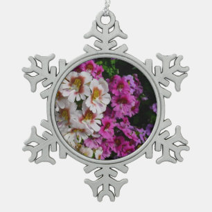 Vloerbeugels Witte roze en Paarse vlinder Tin Sneeuwvlok Ornament