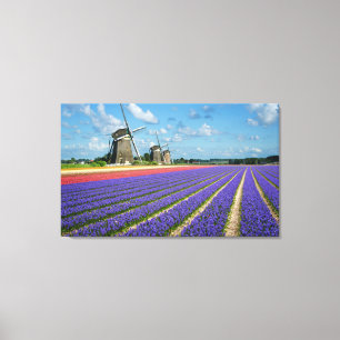 Vloerbladen en veldoek voor de windmolens canvas afdruk