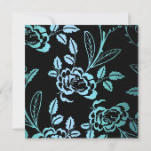 Vloerblauw en Zwarte Partij Uitnodiging van de Dag (Achterkant)