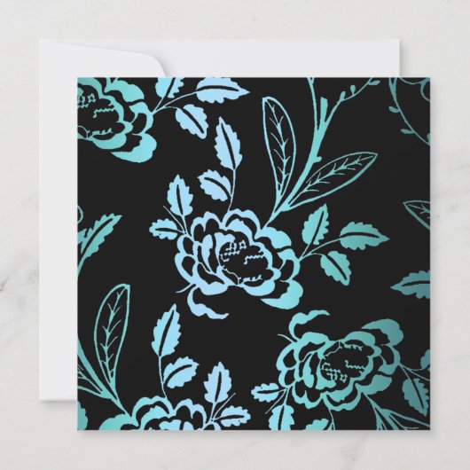 Vloerblauw en Zwarte Partij Uitnodiging van de Dag (Achterkant)