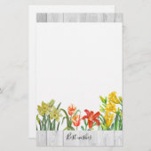 Vloerbloemen van de Waterverf van de bijtste Briefpapier (Voorkant / Achterkant)