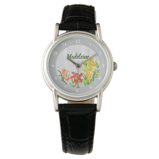 Vloerbloemen van de Waterverf van de bijtste Horloge (Voorkant)