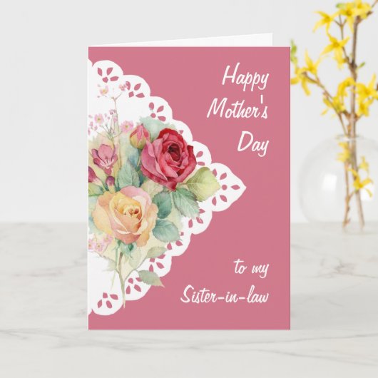 Vloerbokszuster-in-law-Moederdag Kaart (Gele Bloem)