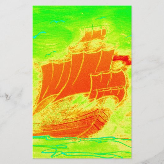 vloerboot briefpapier (Voorkant)