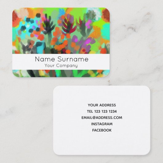 Vloerboquet visitekaartje (Voorkant / Achterkant)