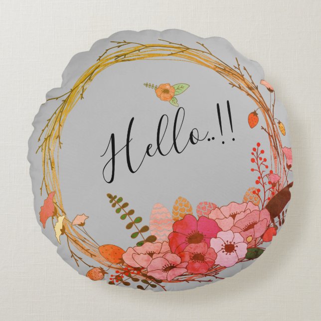 Vloerbos Rond Kussen (Voorkant)