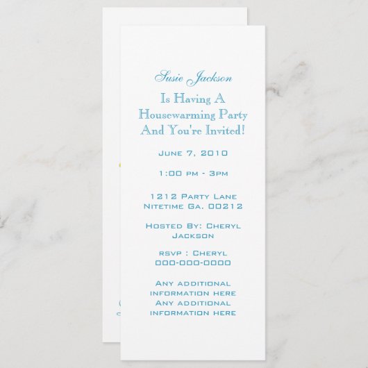 Vloerbouquet Housewarming Party uitnodigingen (Voorkant / Achterkant)