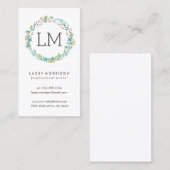 Vloerbreedte | Modern Blue Floral Visitekaartje (Voorkant / Achterkant)