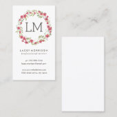 Vloerbreedte | Moderne roze Floral Visitekaartje (Voorkant / Achterkant)