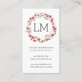 Vloerbreedte | Moderne roze Floral Visitekaartje