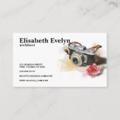 Vloerelementen van handgeschilde reiscamera visitekaartje (Achterkant)