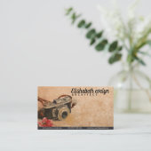 Vloerelementen van handgeschilde reiscamera visitekaartje (Staand voorkant)