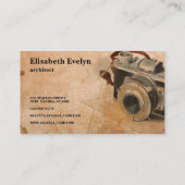 Vloerelementen van handgeschilde reiscamera visitekaartje (Achterkant)