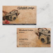 Vloerelementen van handgeschilde reiscamera visitekaartje (Voorkant / Achterkant)