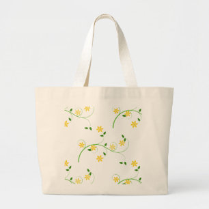 Vloeren en bloemen grote tote bag