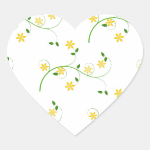 Vloeren en bloemen hart sticker