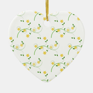 Vloeren en bloemen keramisch ornament