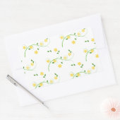 Vloeren en bloemen rechthoekige sticker (Envelop)