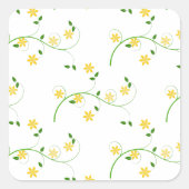 Vloeren en bloemen vierkante sticker (Voorkant)