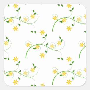 Vloeren en bloemen vierkante sticker