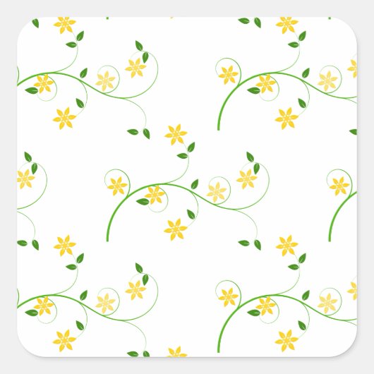 Vloeren en bloemen vierkante sticker (Voorkant)