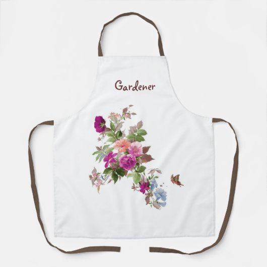 Vloeren en vlinder gepersonaliseerd  schort (Voorkant)