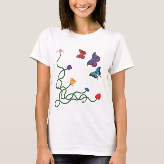 Vloeren en voorzijde Butterflies T-shirt (Voorkant)