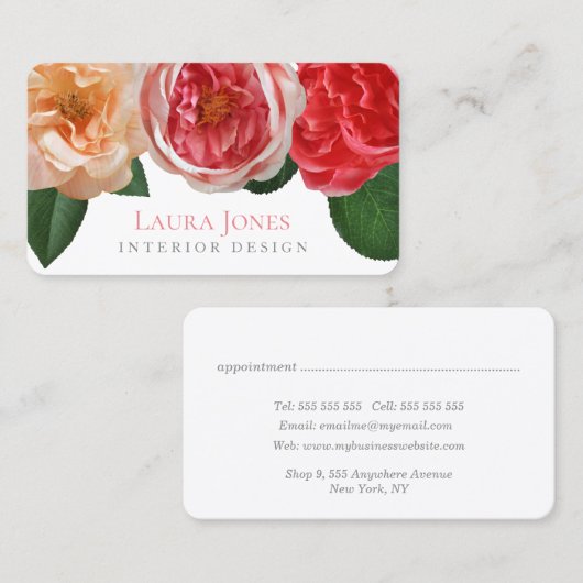 Vloeren Floral Interior Stylist Design Appointment Afsprakenkaartje (Voorkant / Achterkant)