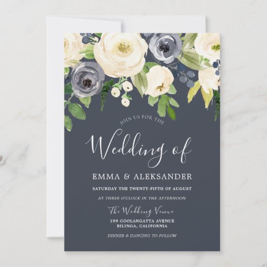 Vloeren van de marine en Witte Waterverf Moderne b Kaart (Voorkant)