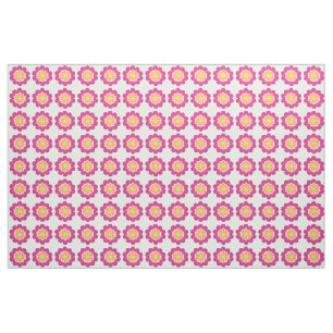 Vloerfusie_Geometrische Sunburst_Poppy Fuchsia Stof