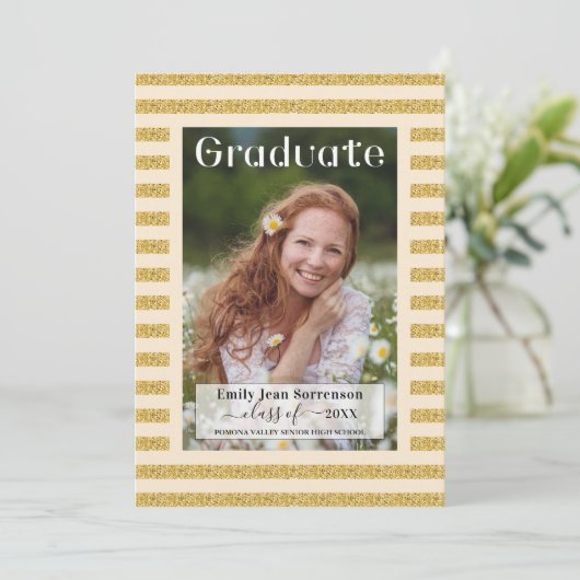 Vloergebied Goud Afstuderen Parade Kaart (Staand voorkant)