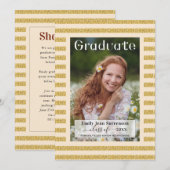 Vloergebied Goud Afstuderen Parade Kaart (Voorkant / Achterkant)