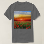 Vloergebied zon en zonnebloem t-shirt (Design voorkant)
