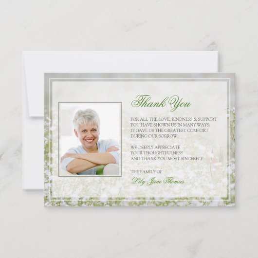 Vloergedenkteken Funeral Hartelijk dank Bedankkaart (Voorkant)