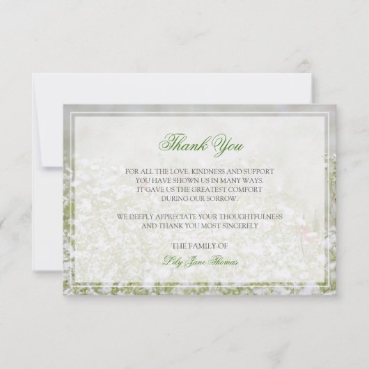 Vloergedenkteken Funeral Hartelijk dank Bedankkaart (Voorkant)