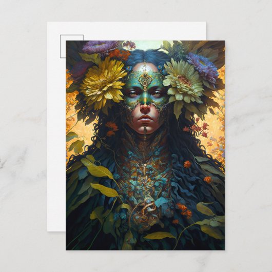 Vloergodin Fantasy Art Briefkaart (Voorkant / Achterkant)