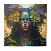 Vloergodin Fantasy Art Tegeltje (Voorkant)