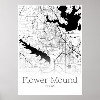 Vloerheuvelkaart - Texas - City Map Poster