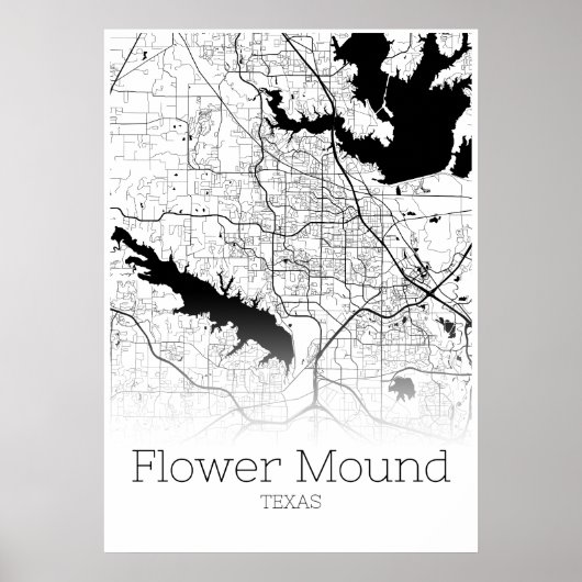 Vloerheuvelkaart - Texas - City Map Poster (Voorkant)